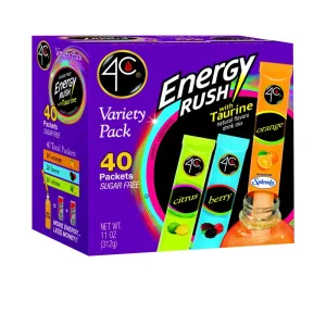 4C Energy Rush Flavored Powders Variety Pack, 40 ct.