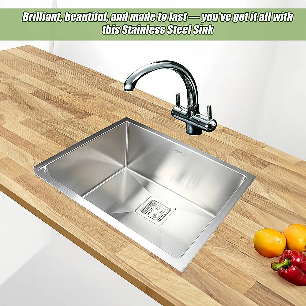 550x455mm Handmade 1.5mm Stainless Steel Undermount / Topmount Kitchen Sink | Square Waste