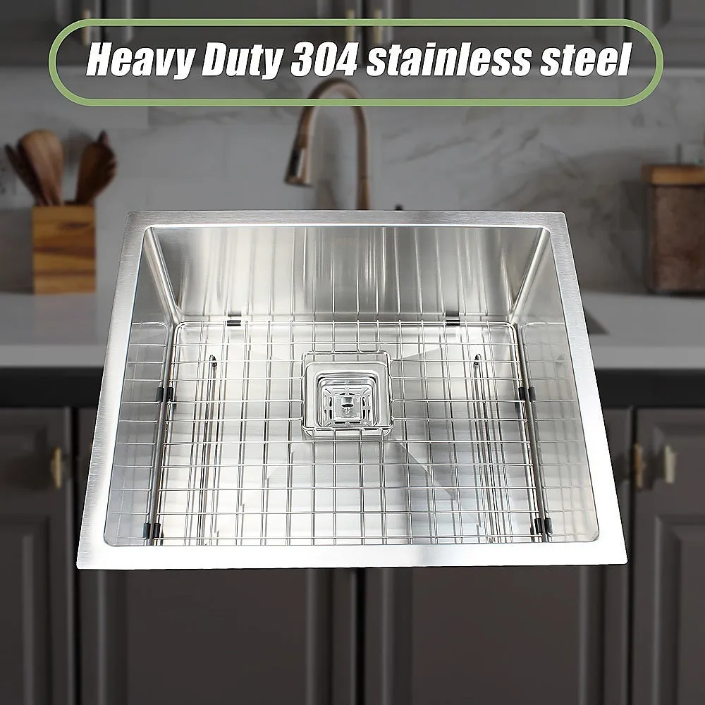 550x455mm Handmade 1.5mm Stainless Steel Undermount / Topmount Kitchen Sink | Square Waste