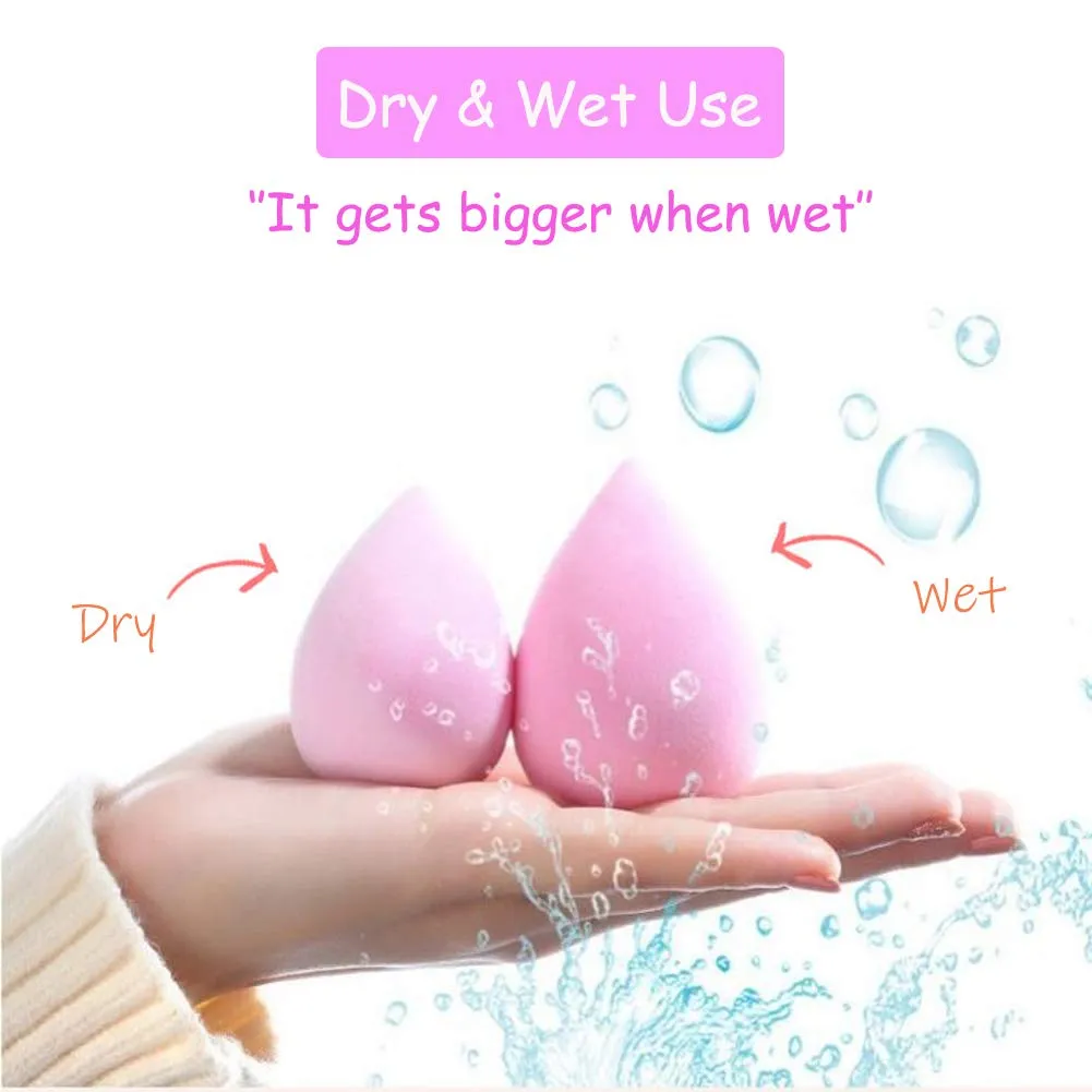 Abgream 45pcs Makeup Sponge Blender Set - 39 Pcs Latex-Free Vegan Sponges with 6 Pcs Makeup Blender Holder, Beauty Cosmetic Foundation Blending Powder Puff for Liquid Powers BB Cream (Style 2) Style 2