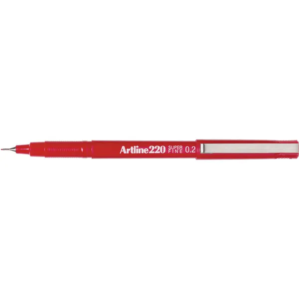 Artline 220 Fineline Pen 0.2mm Extra Fine Red Box 12