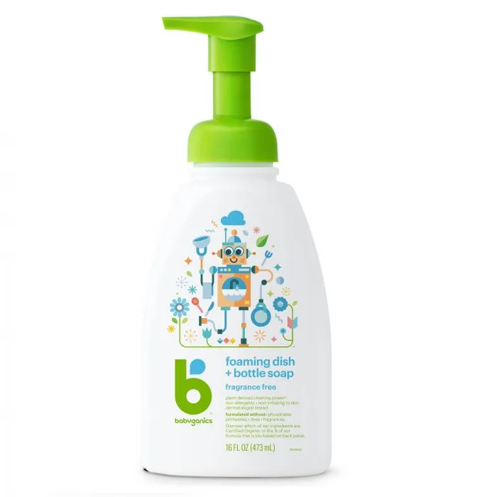 Babyganics Foaming Dish & Bottle Soap Fragrance Free 16Oz 473ml Exp: 07/23