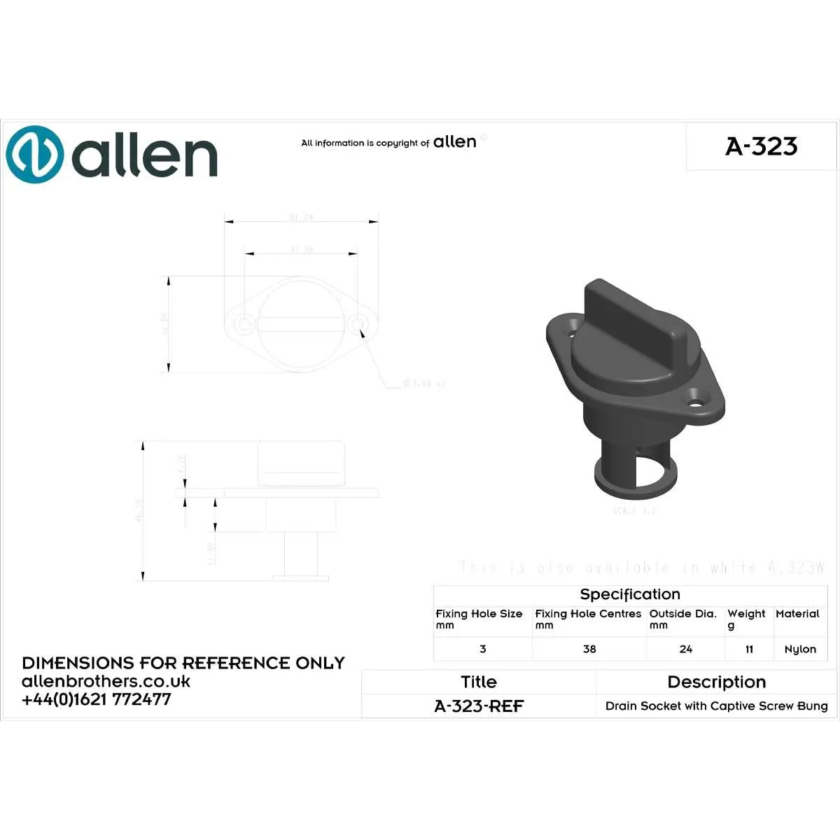 Drain Socket with Captive Screw Bung