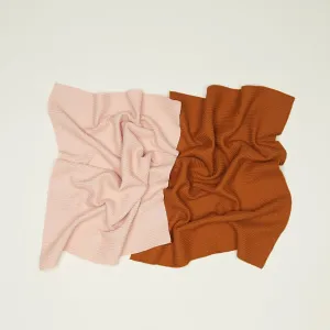Essential Waffle Dish Towel Set of 2 (Blush   Terracotta)