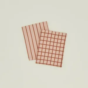 Essential Yarn Dyed Dish Towel | Set of 2 (Blush   Terracotta)