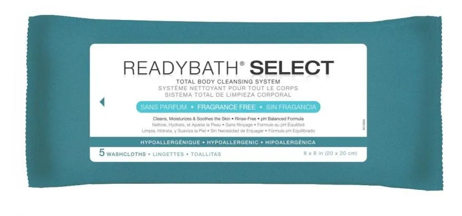 Medline ReadyBath SELECT Medium Weight Cleansing Washcloths: Fragrance Free, 150 Count