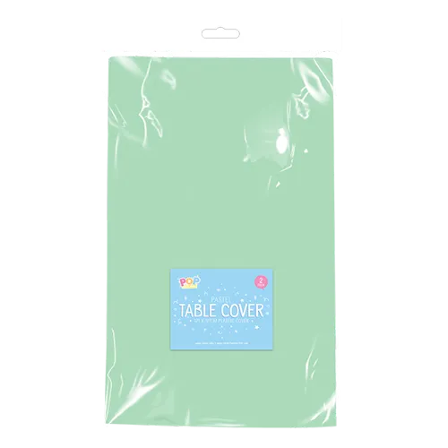 Mint Pastel Plastic Tablecloths - 121cm x 121cm 2 Pack Elegant Disposable Table Cover