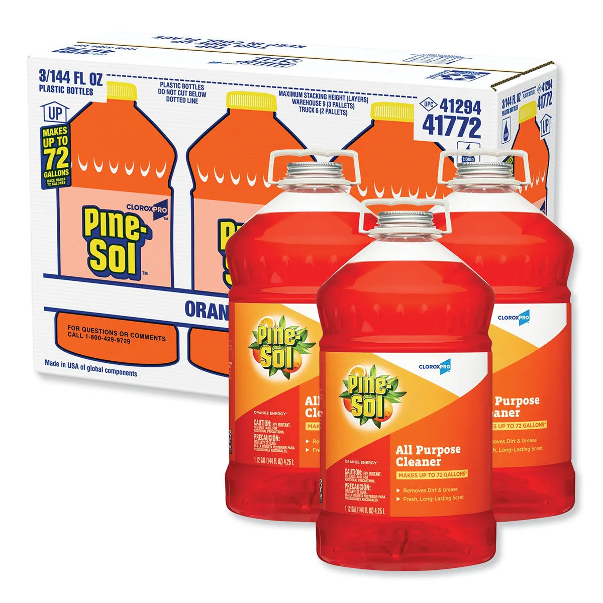 Pine-Sol® Orange Energy® Concentrated All Purpose Cleaner (144 oz Bottles) - Case of 3